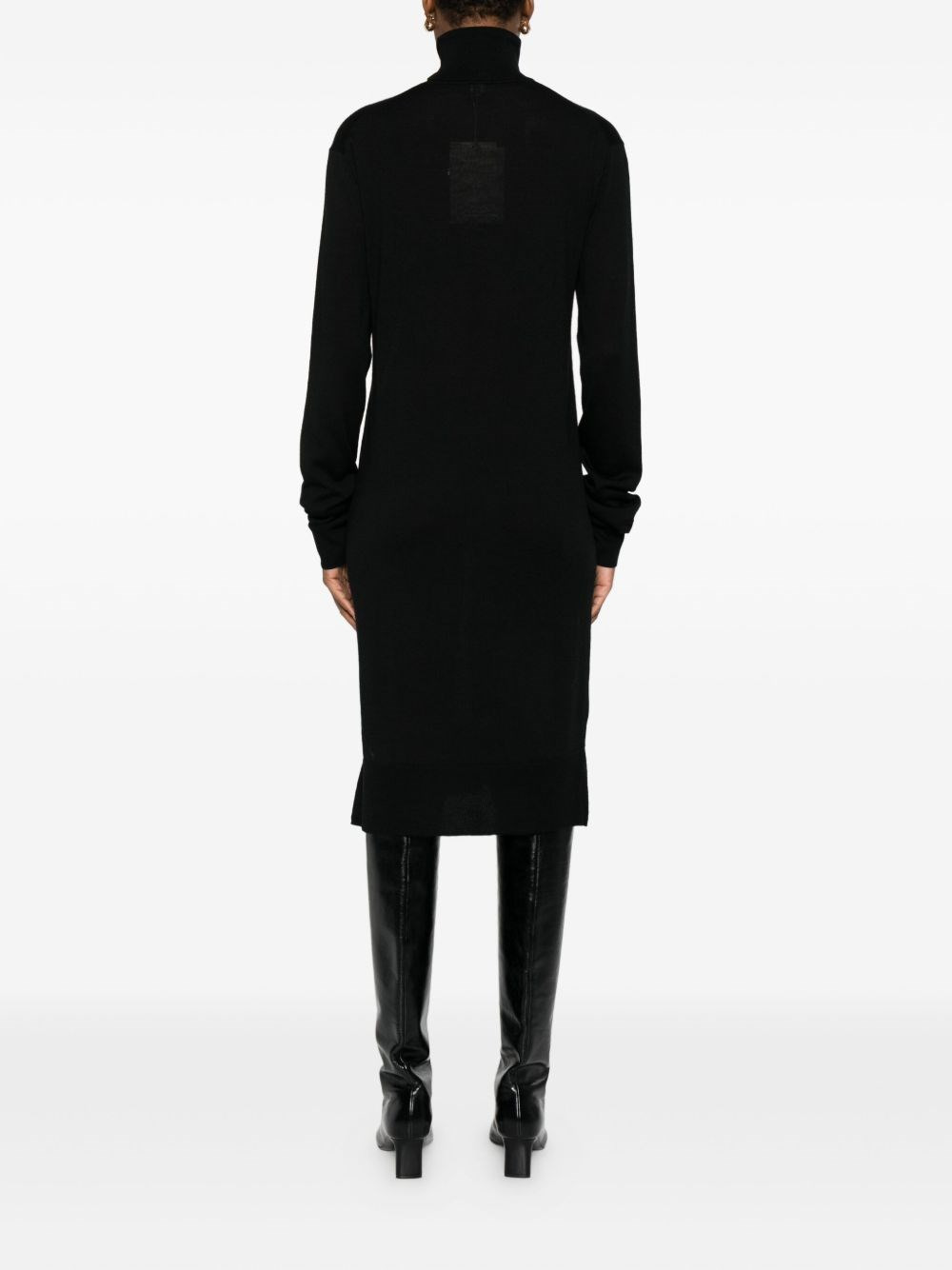 Wool turtle-neck midi dress - 5
