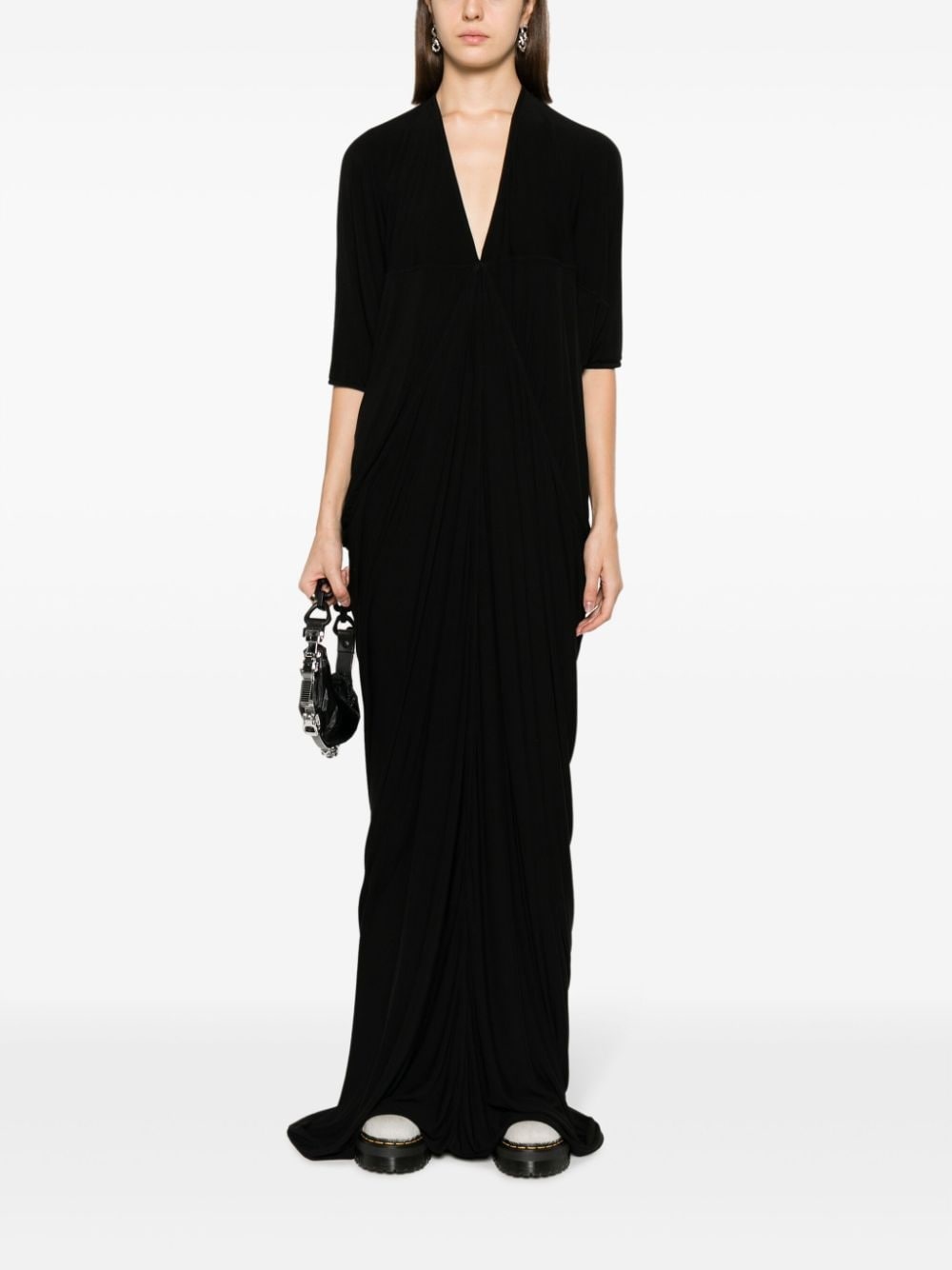 V-neck jersey gown - 2