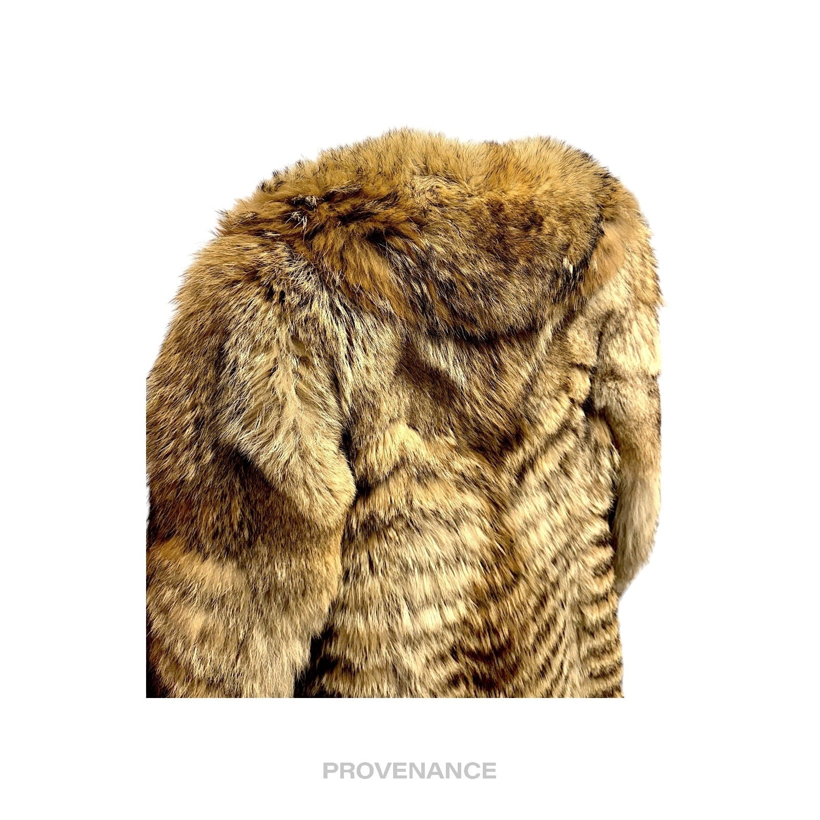 Coyote - Coyote Full-Length Fur Coat - Brown Herringbone - 7
