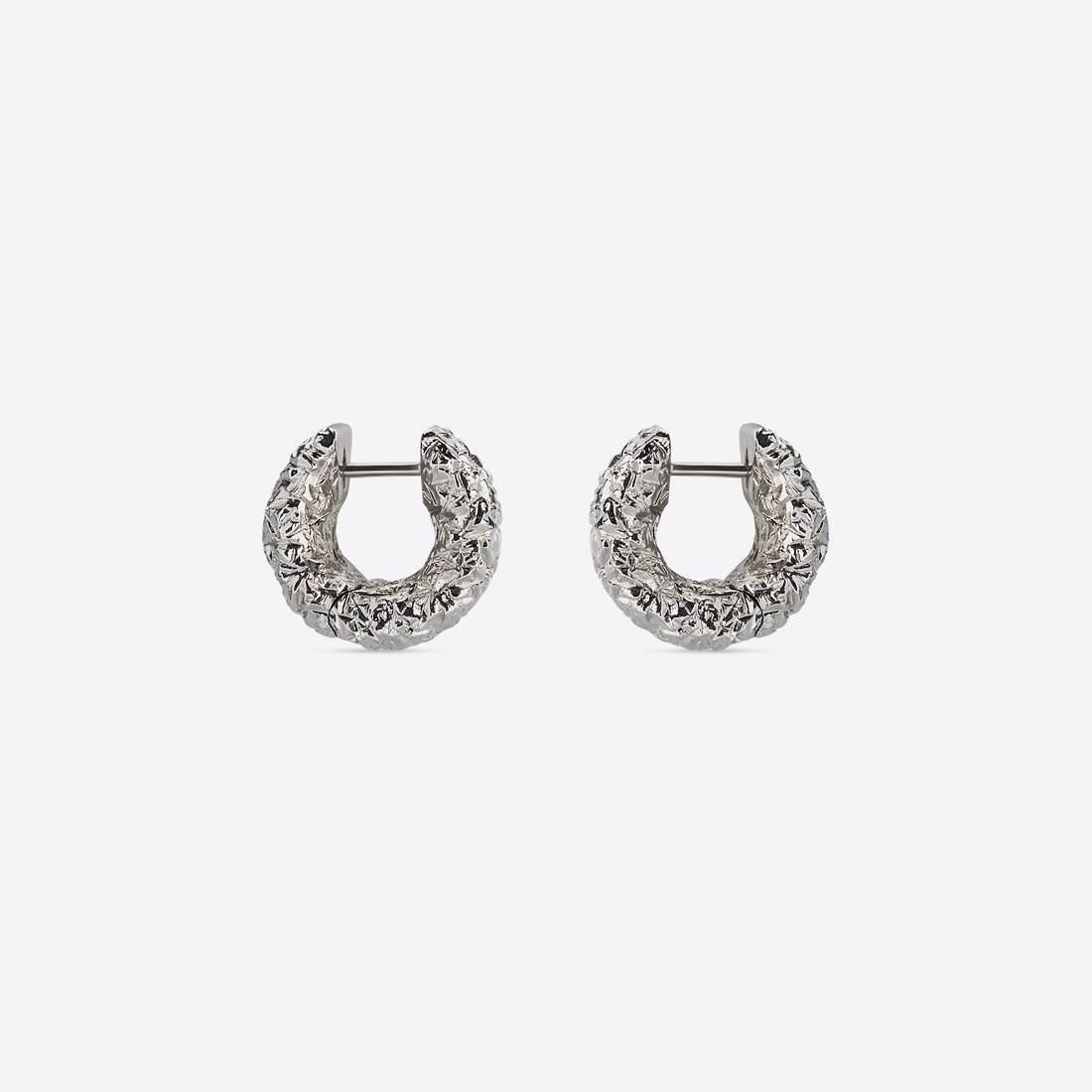 Alu Hoop Earrings  in Silver - 2