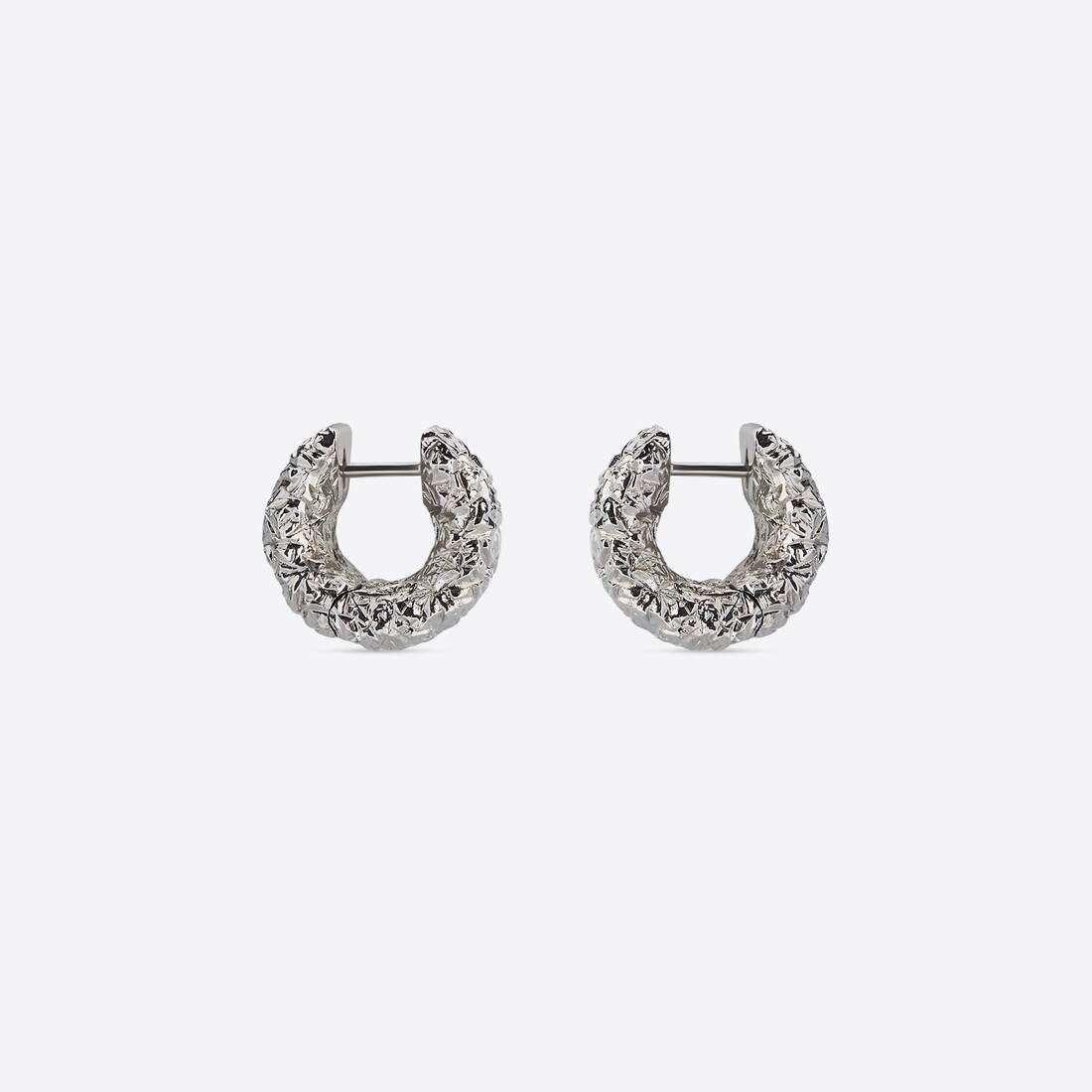 Alu Hoop Earrings  in Silver - 3