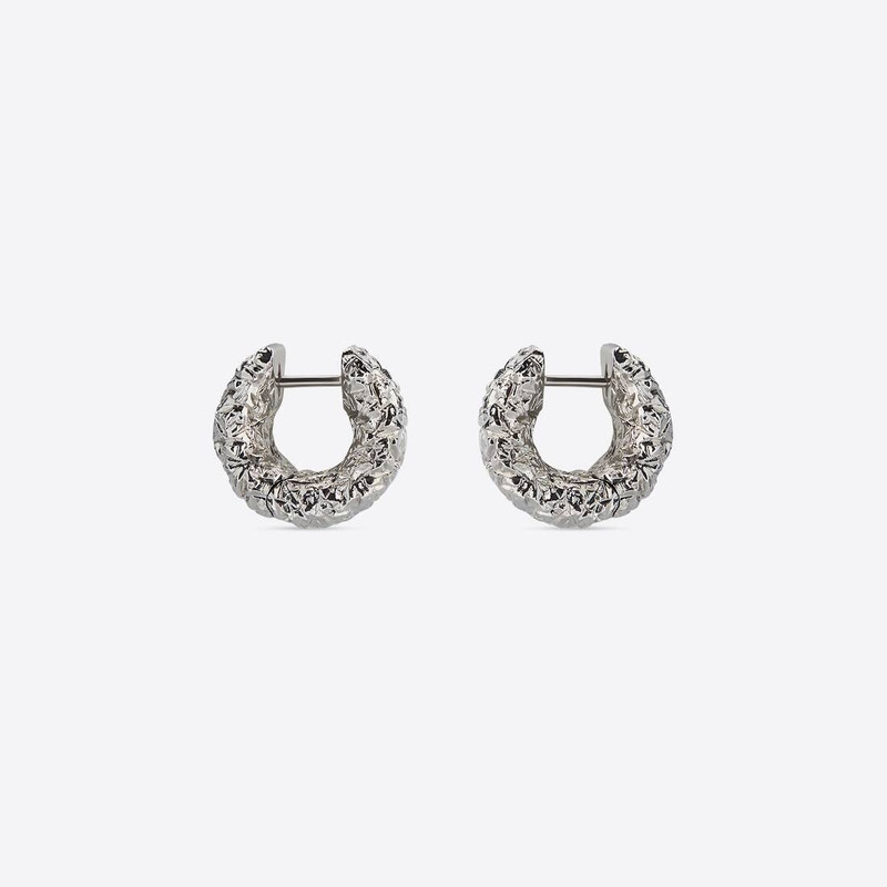 BALENCIAGA Alu Hoop Earrings  in Silver outlook