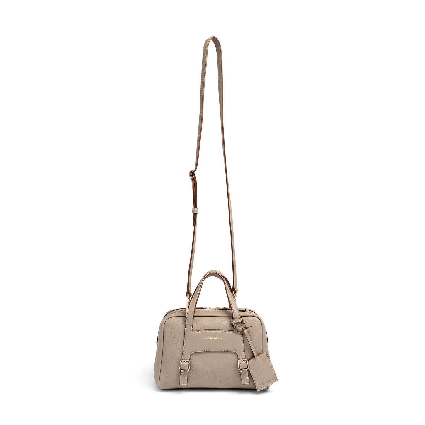 Beige leather handbag - 6