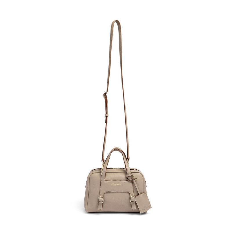 Beige leather handbag 6