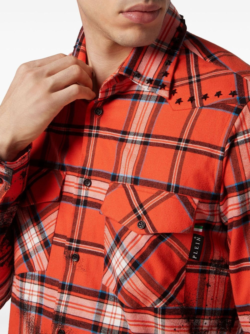 Gothic Plein tartan-print shirt 5