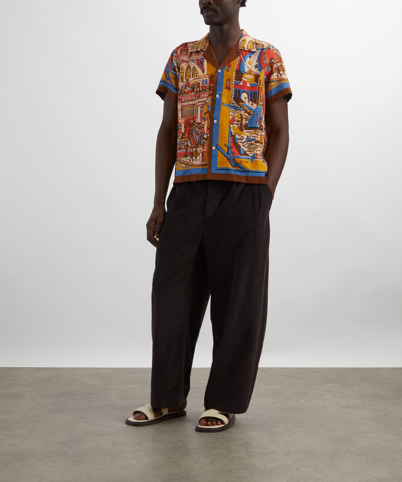 BODE Manhattan Island Silk Short-Sleeve Shirt outlook