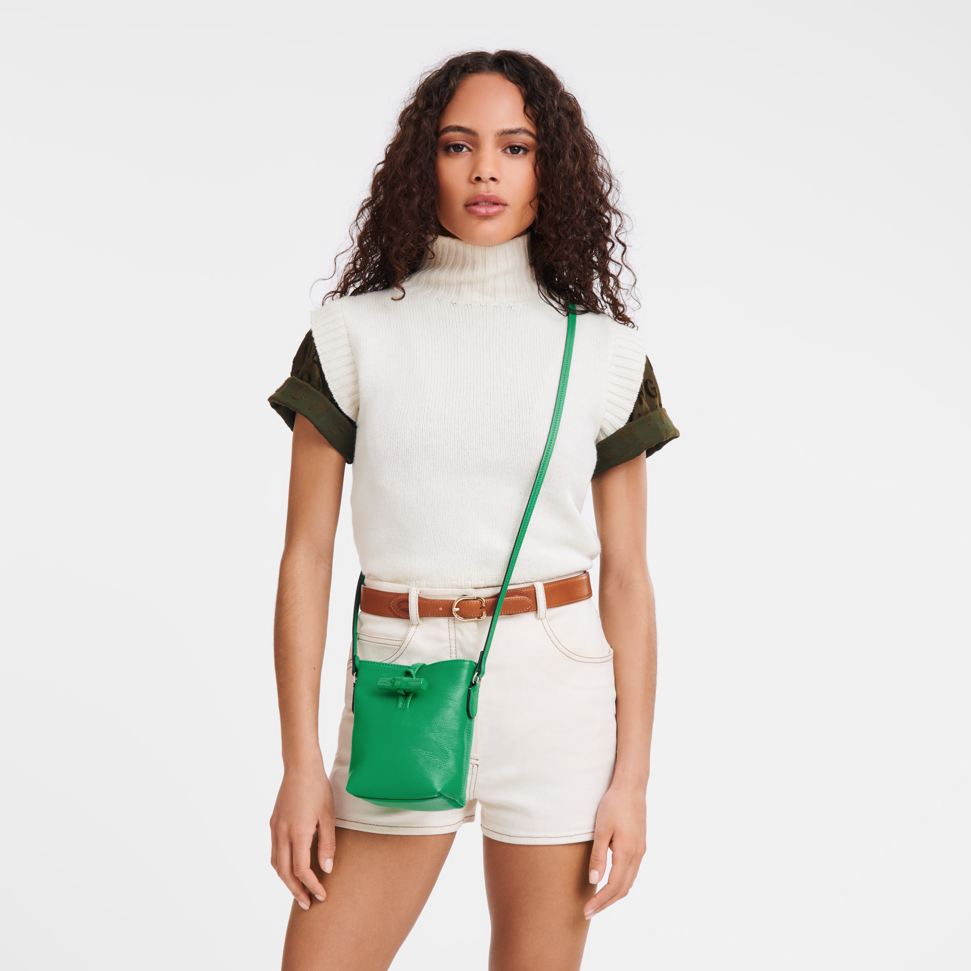Le Roseau XS Crossbody bag Green - Leather 2
