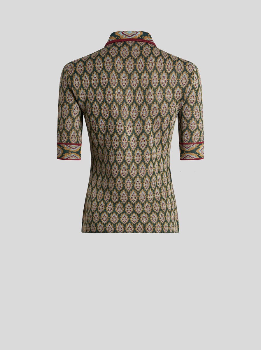 KNIT JACQUARD POLO SHIRT - 6
