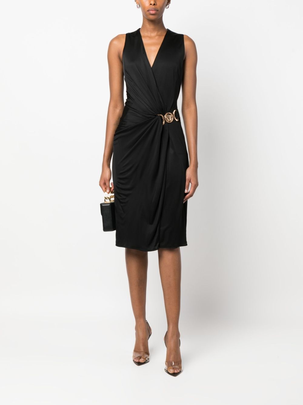 Medusa plaque pleated dress - 2