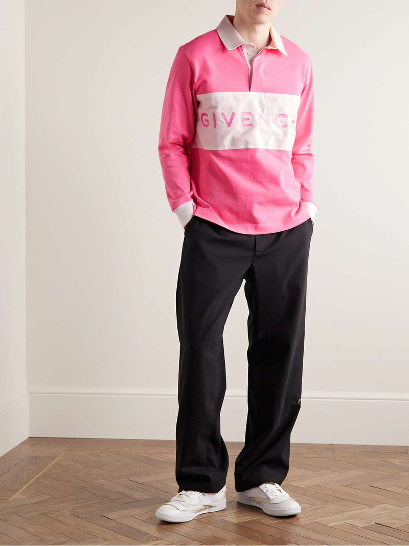 Givenchy Logo-Embroidered Colour-Block Cotton-Jersey Polo Shirt outlook