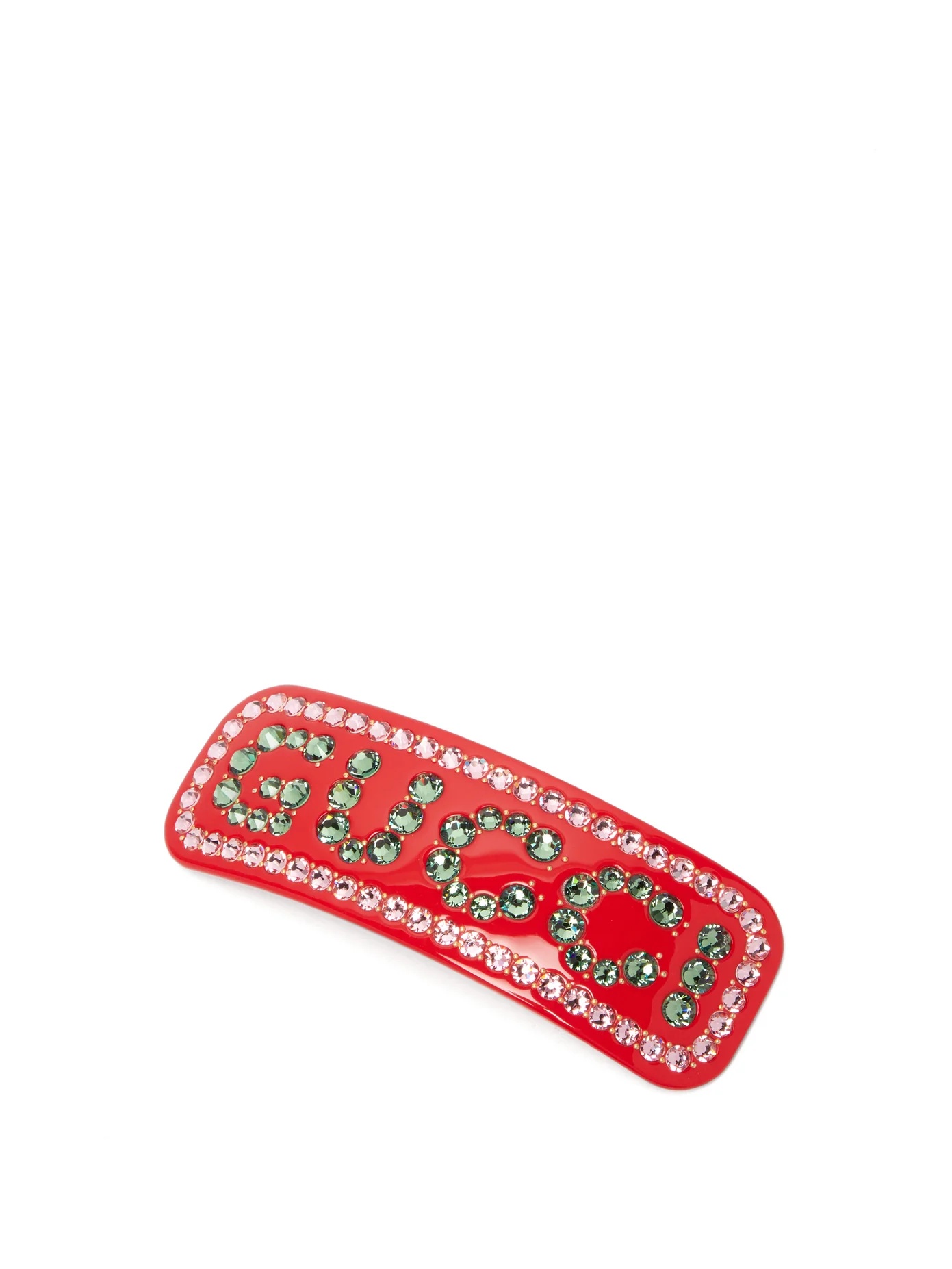 Crystal-logo resin hair slide - 1