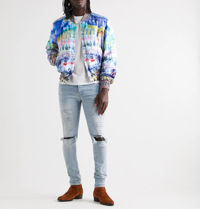 AMIRI Tie-Dyed Satin Bomber Jacket outlook