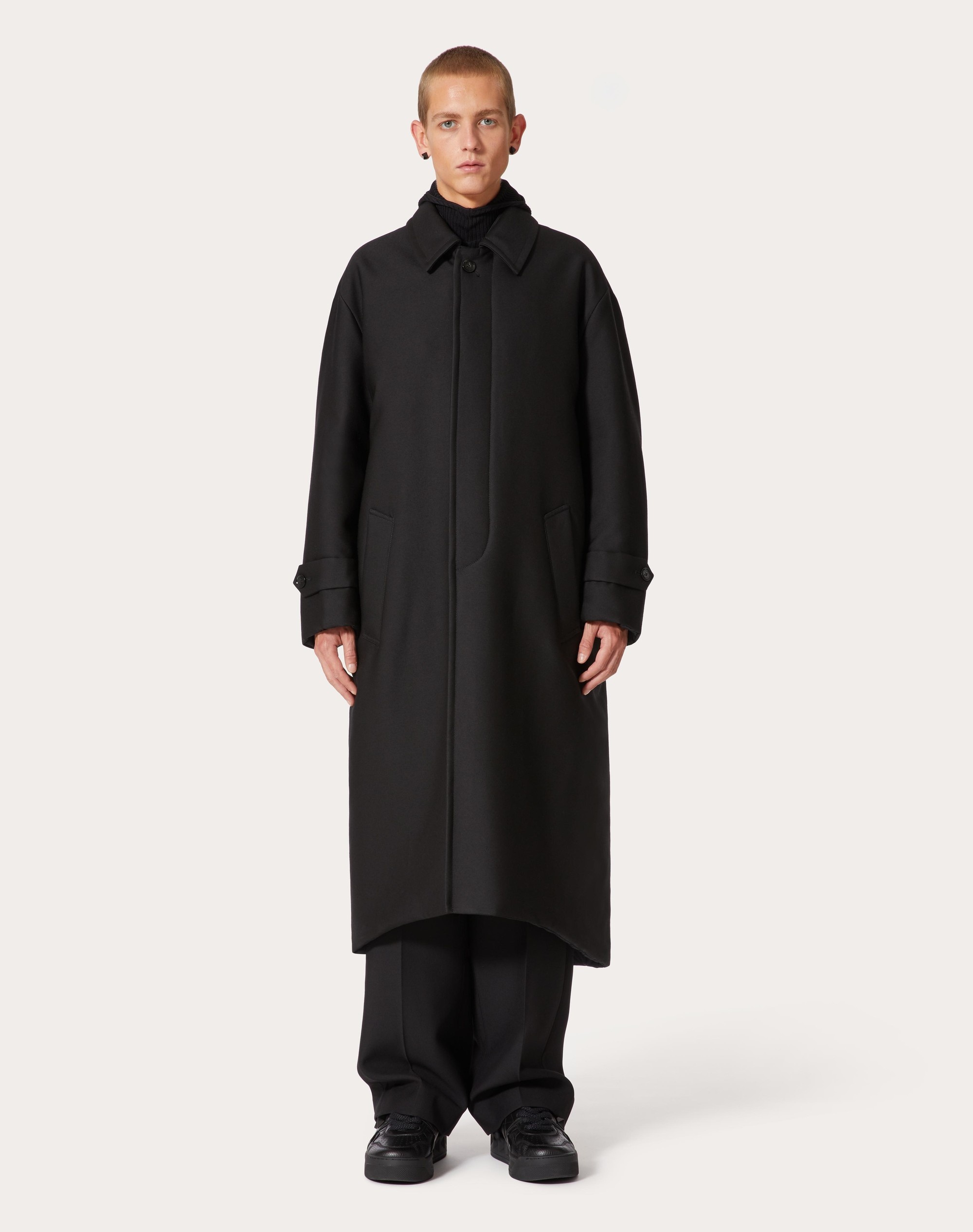 REVERSIBLE COAT IN COTTON, WOOL AND SILK BLEND WITH INNER BOMBER LAYER - 3