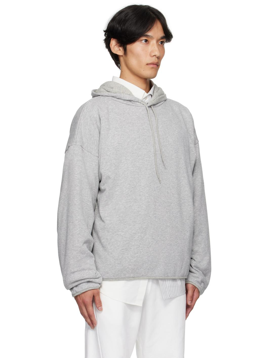 Gray Drawstring Hoodie - 2