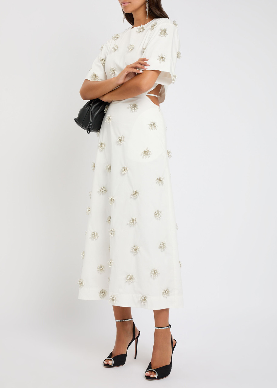 Simkhai Starla Embellished Cotton-blend Poplin Midi Dress - 4