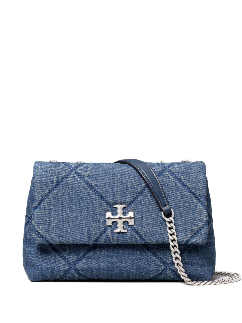 Kira diamond quilt denim small convertible shoulder bag 1