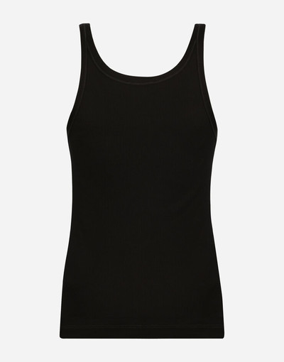 Dolce & Gabbana Fine-rib washed cotton singlet outlook