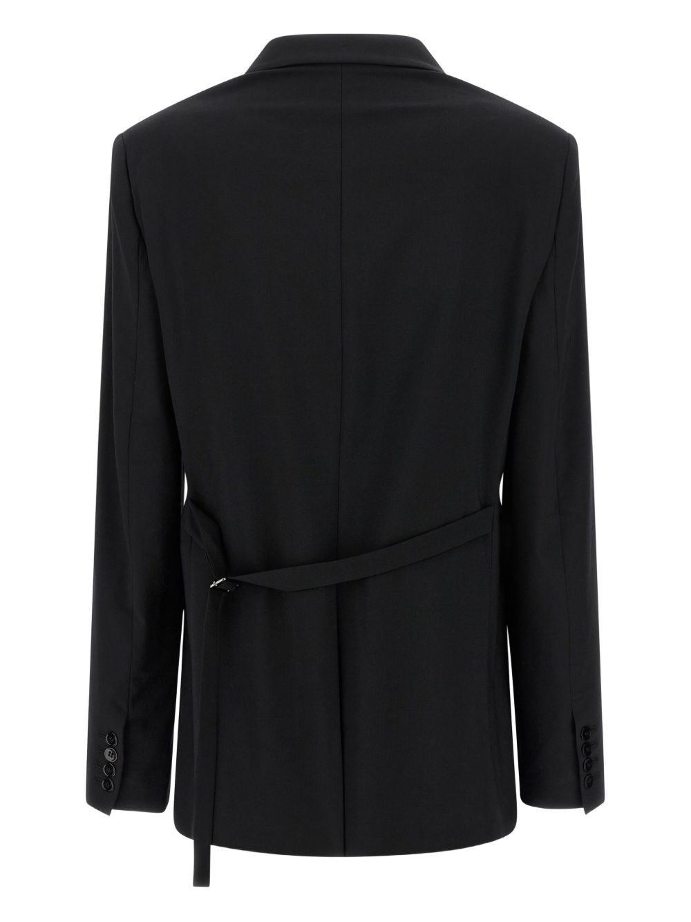 peak-lapel tie-detail blazer - 2