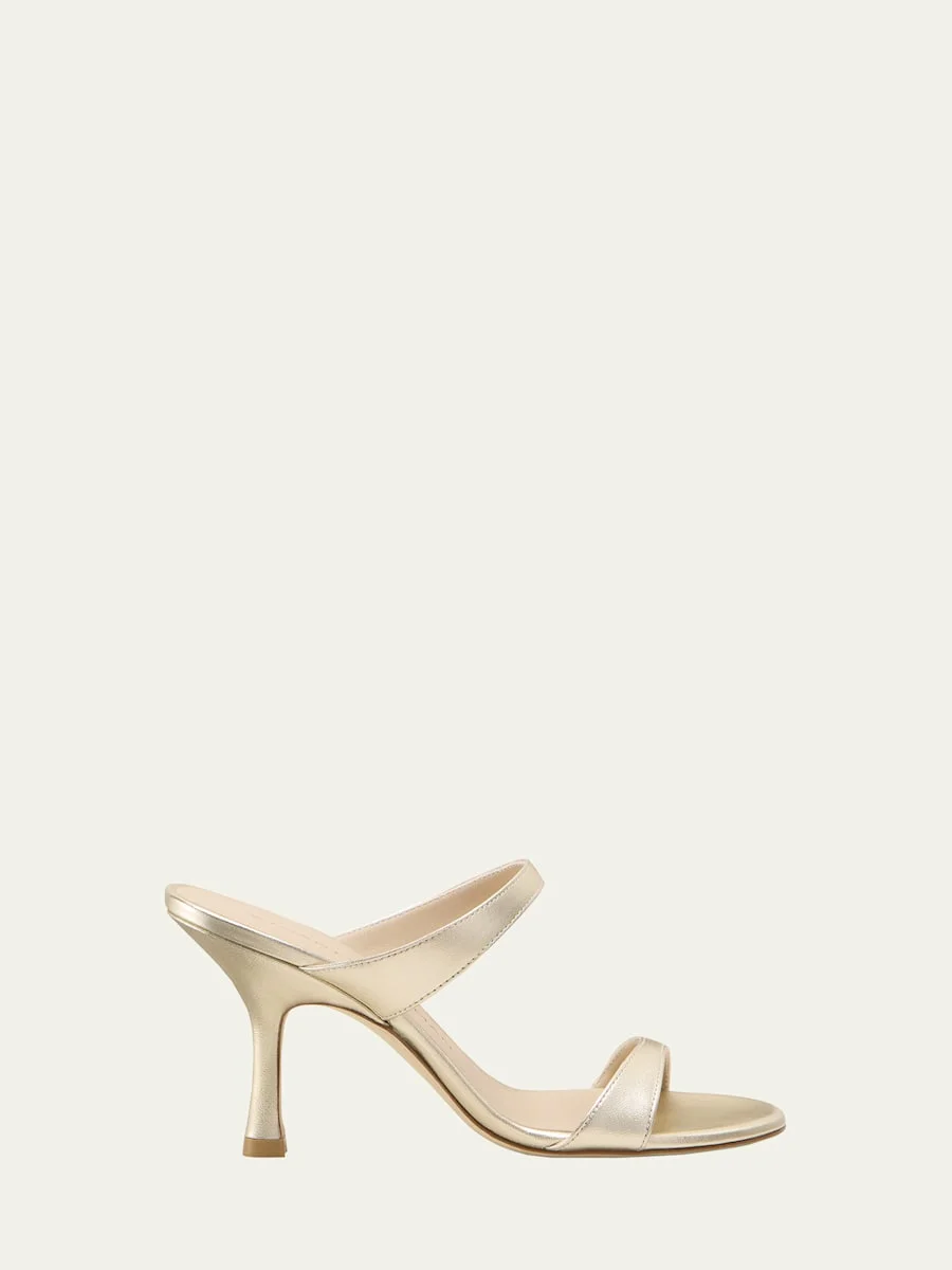 Nudist Metallic Dual-Band Slide Sandals - 1