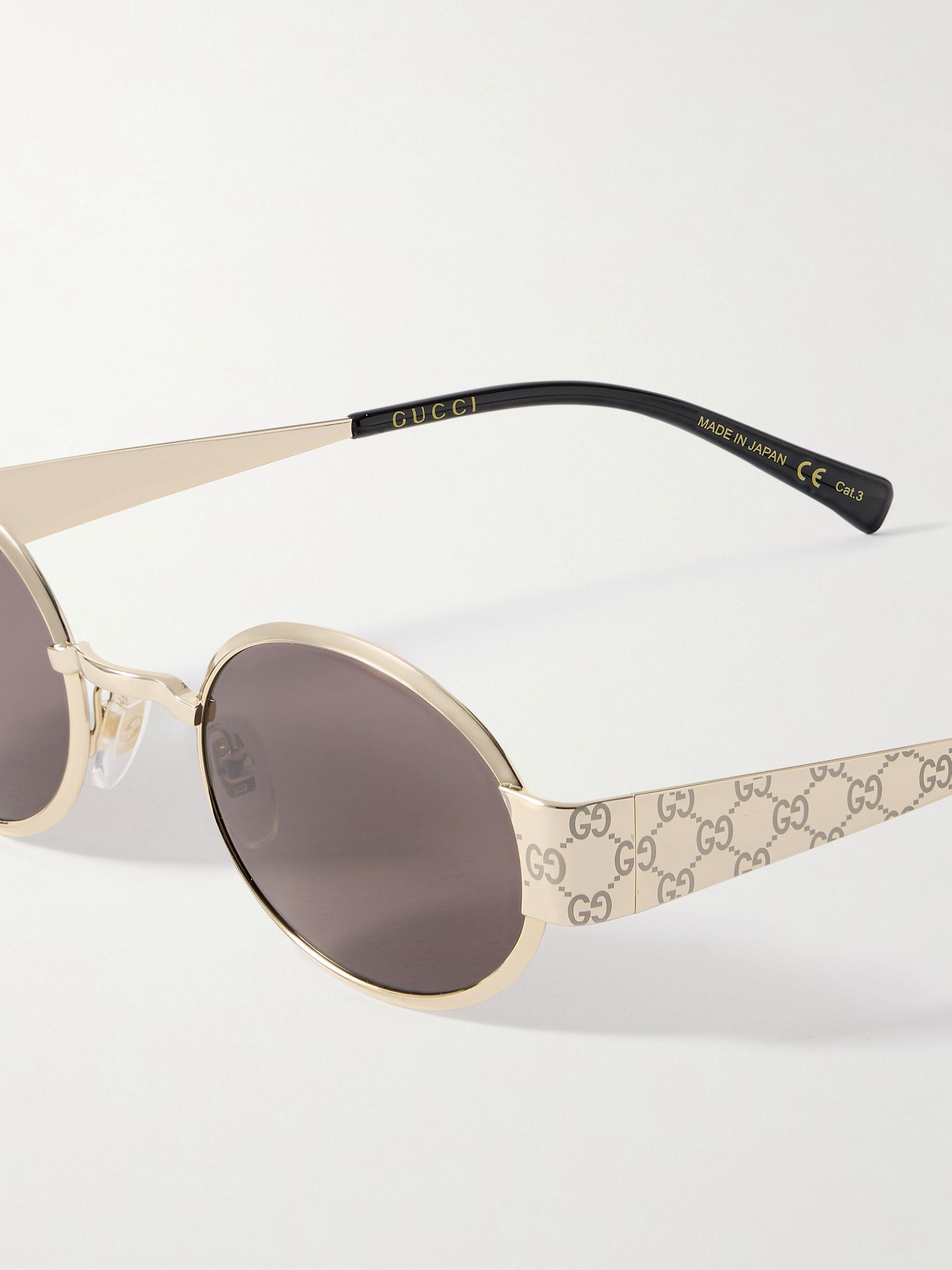 Oval-frame gold-tone sunglasses Gold - 4