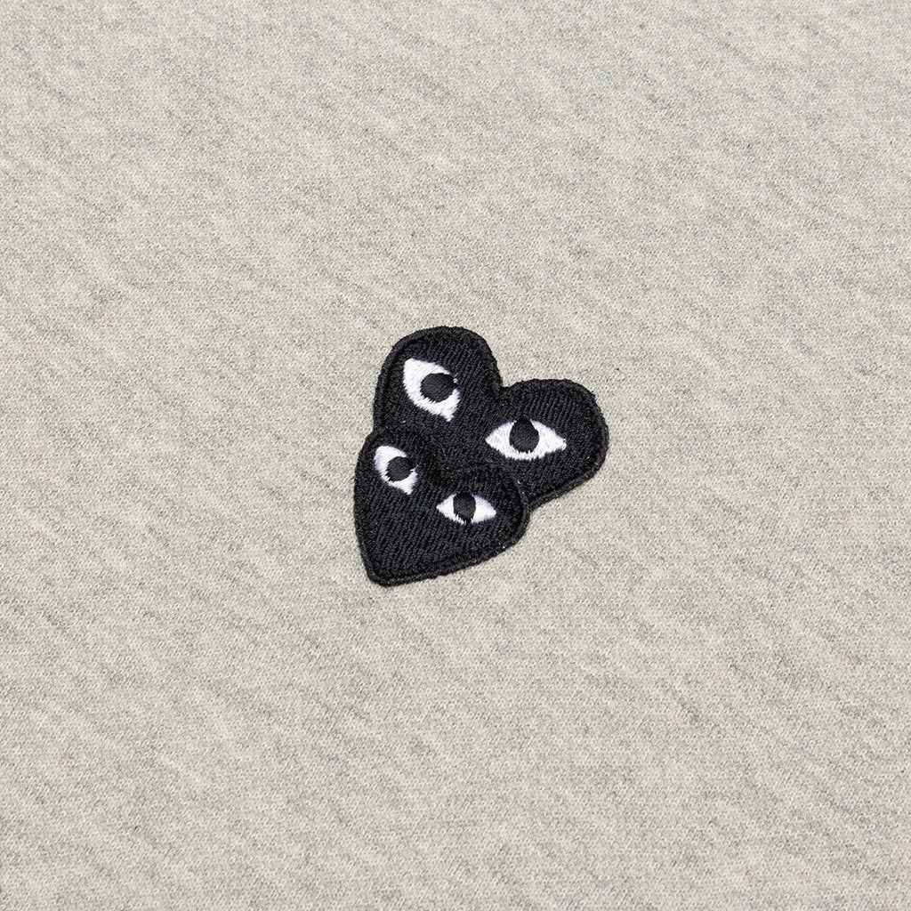 COMME DES GARCONS PLAY STACKED HEART HOODED SWEATSHIRT - GREY - 4