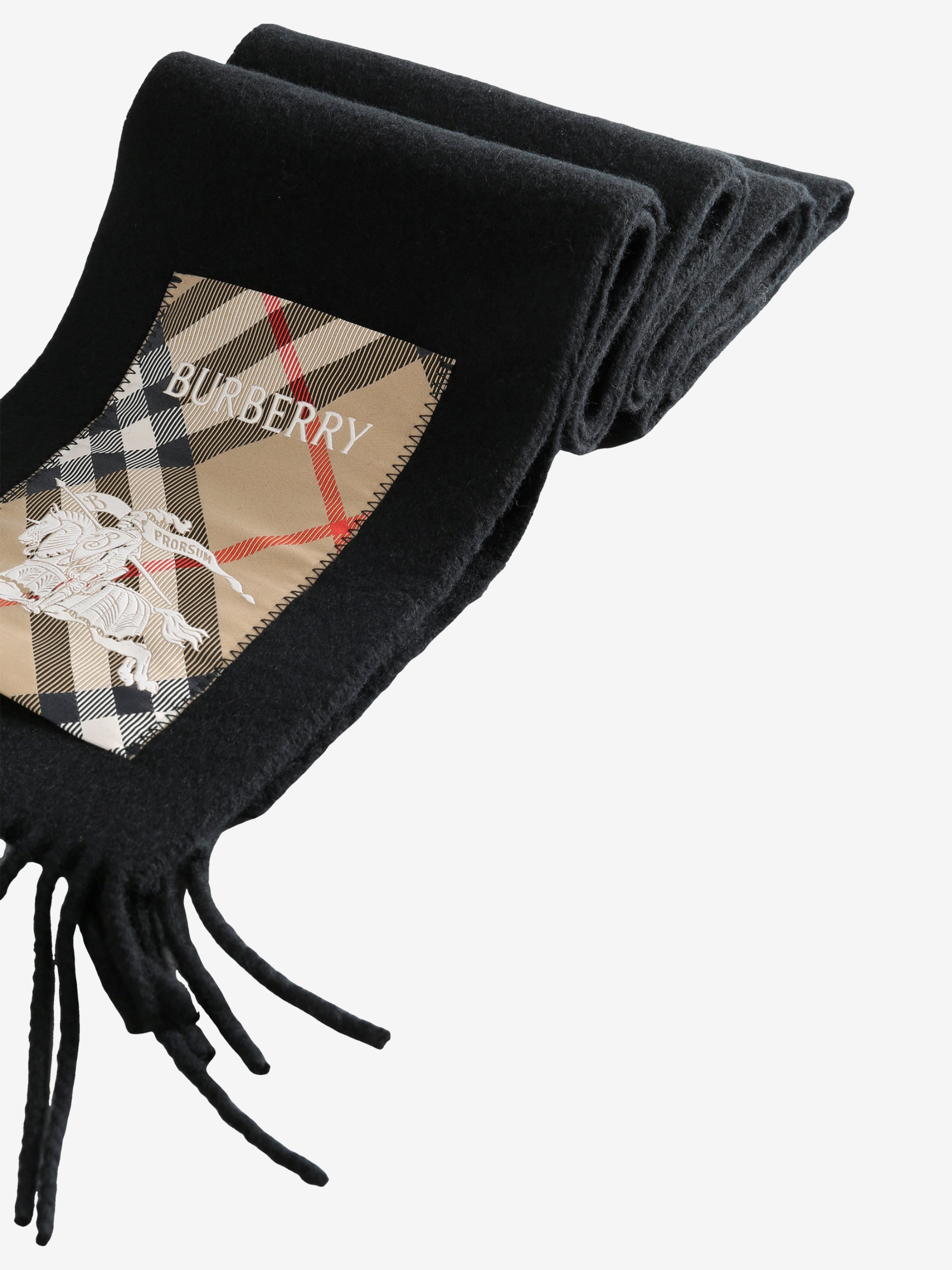 BURBERRY - Unisex Check Label Cashmere Scarf - 3