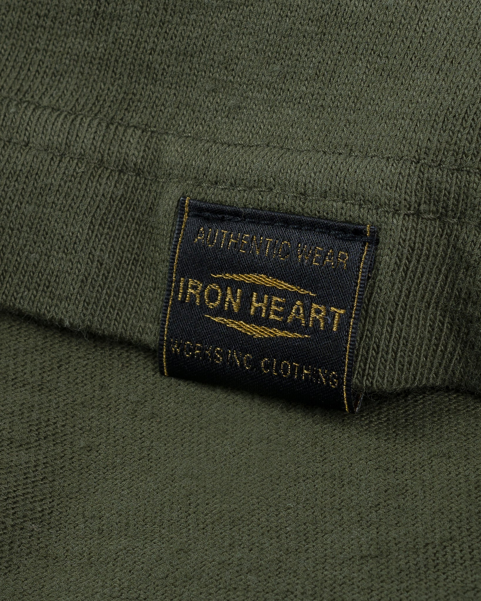 IHT-1610L-OLV 6.5oz Loopwheel Crew Neck T-Shirt with longer body - Olive - 7