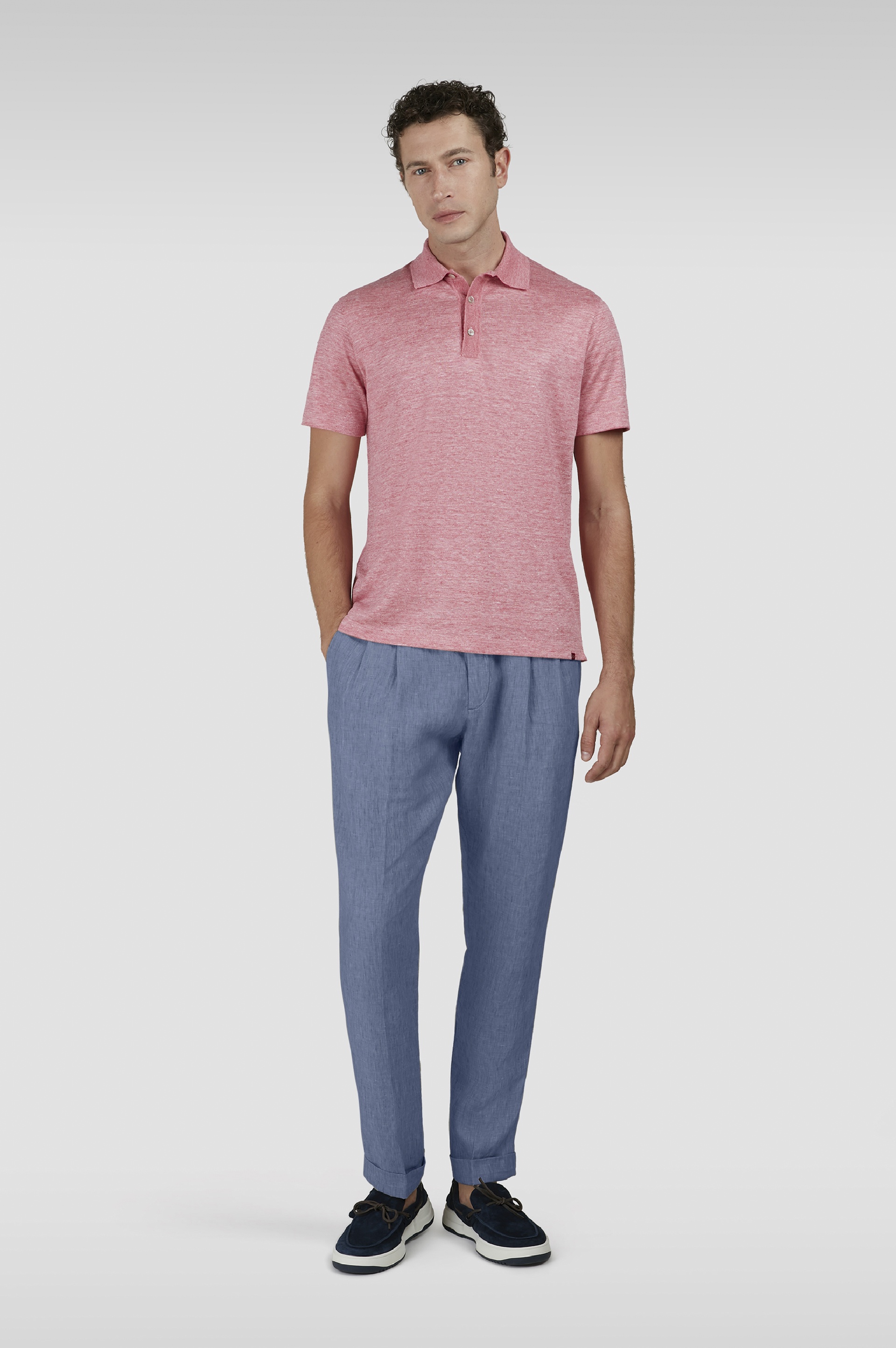 LINEN CHINO PANTS WITH PLEATS - 2