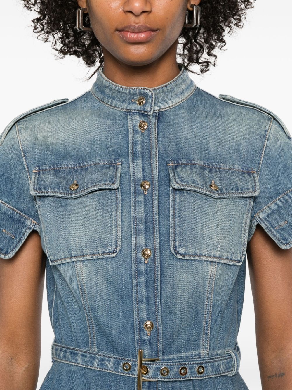 denim mini dress - 5