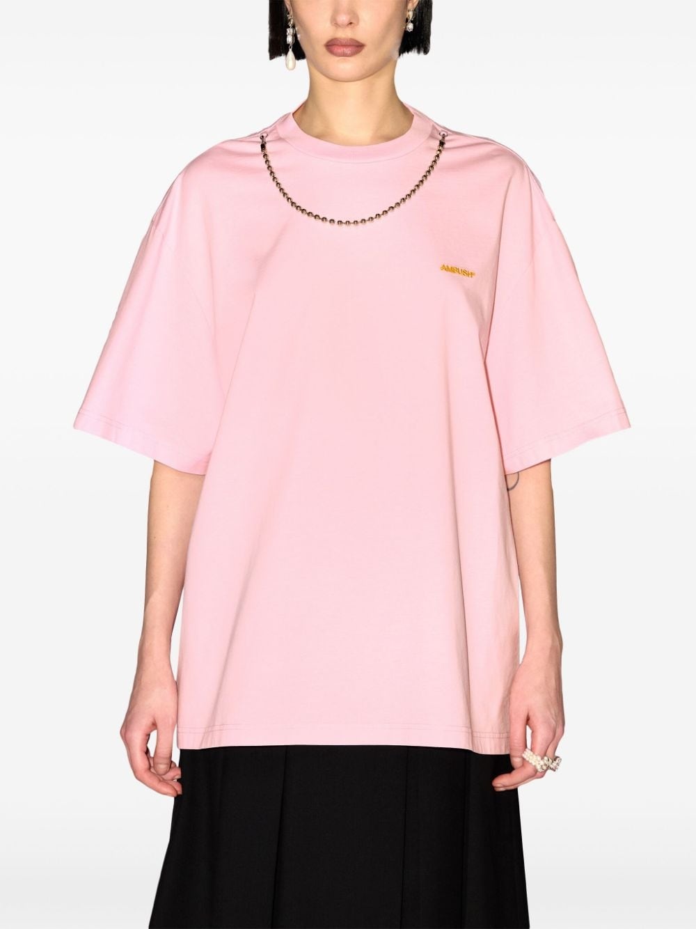 ball chain-detail T-shirt - 3