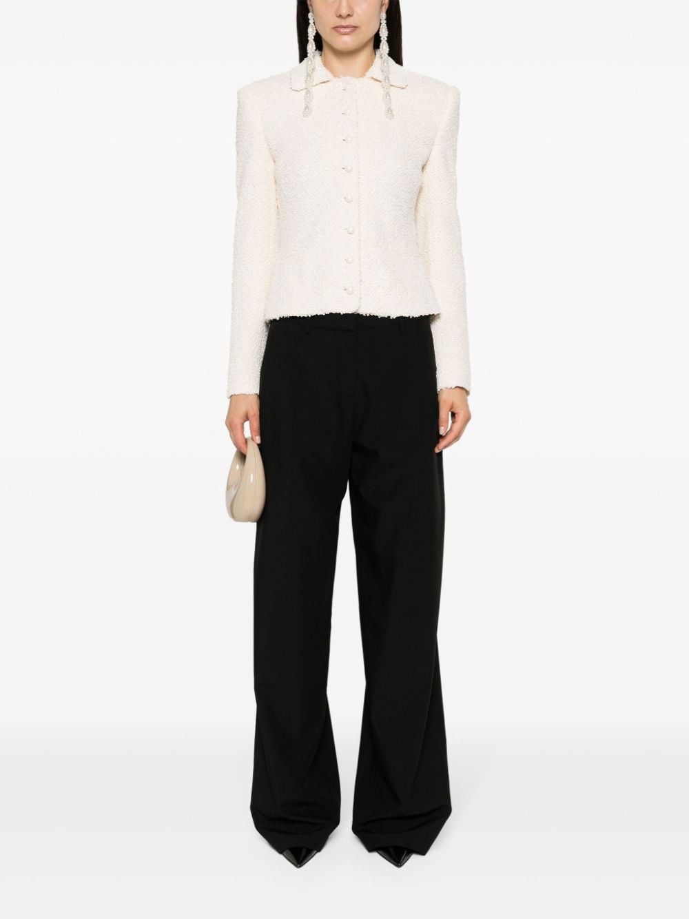 wide-leg wool trousers - 2