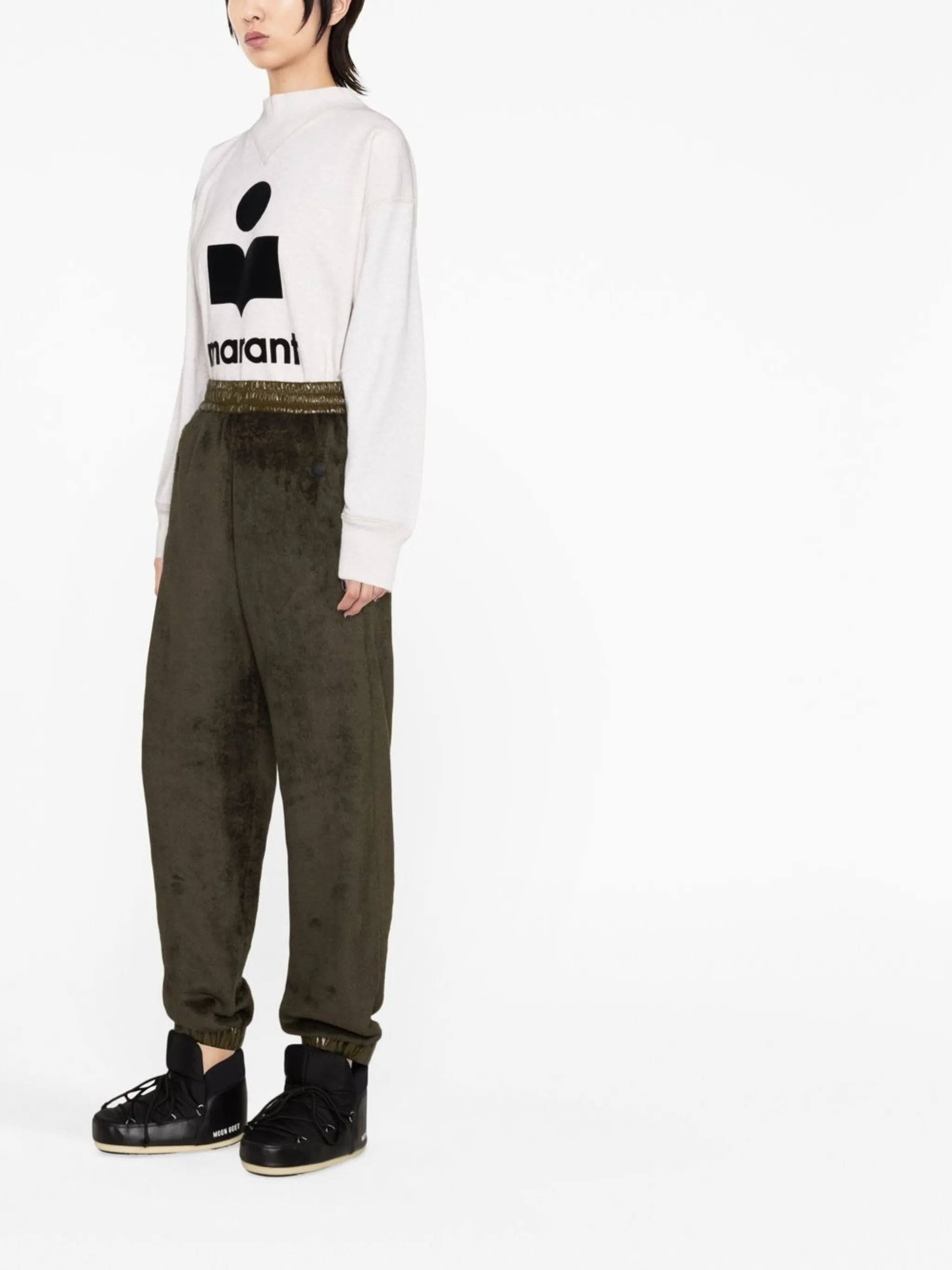 Marant Étoile Moby Flocked-logo Sweatshirt - 3