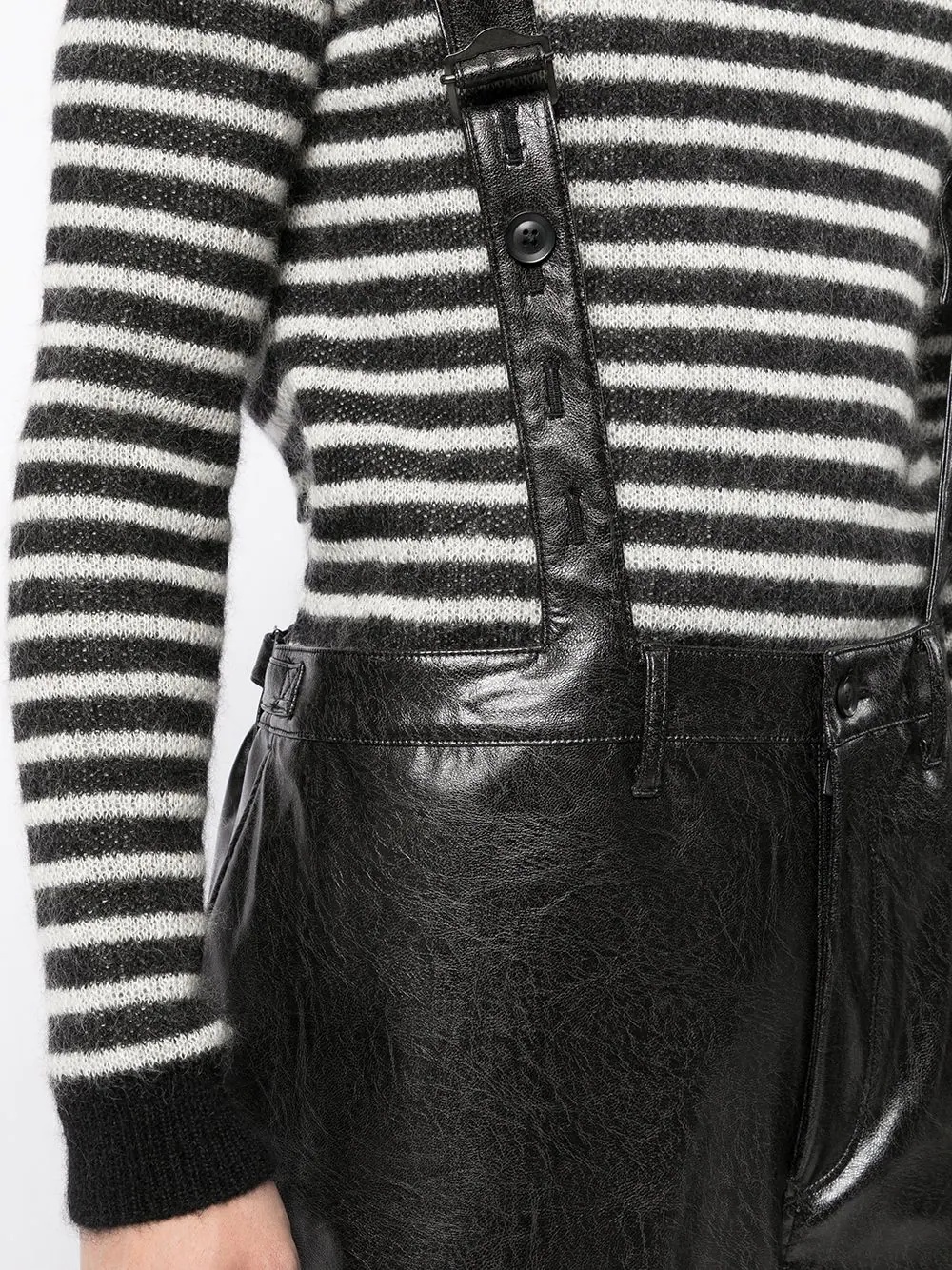 faux leather dungarees - 5