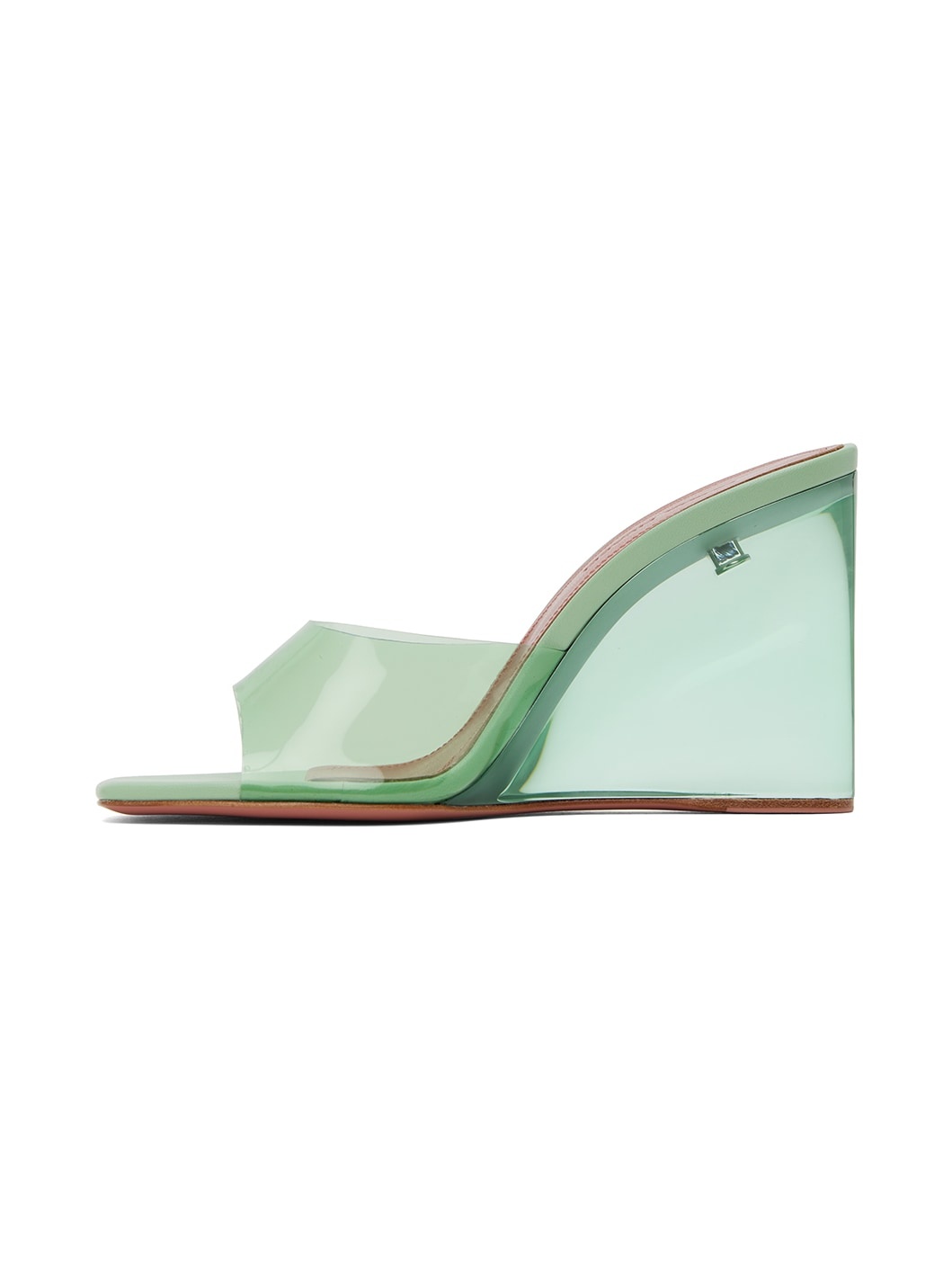 Green Lupita Glass Wedge Heeled Sandals - 3