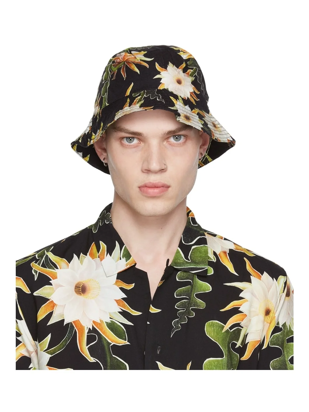 Black Epiphyllum Bucket Hat - 1