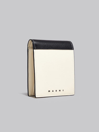 Marni WHITE AND BLACK SAFFIANO LEATHER BI-FOLD WALLET outlook