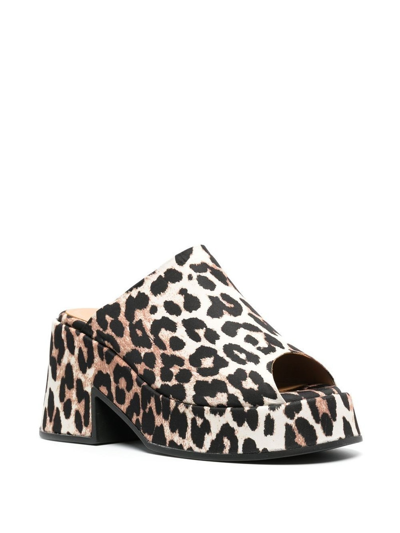 GANNI leopard print 100mm mules outlook