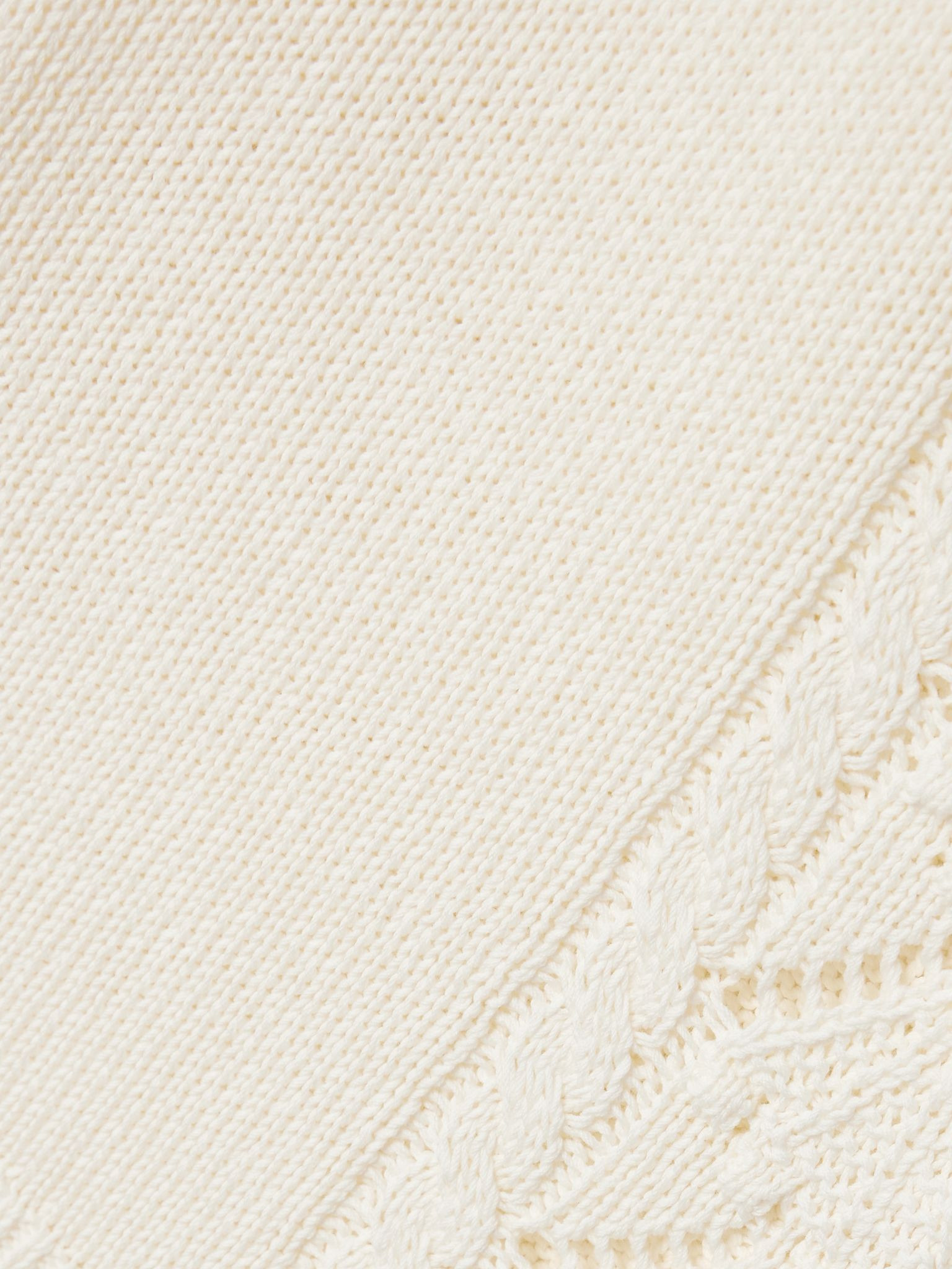 Andel cable and pointelle-knit cotton shorts Ivory - 4