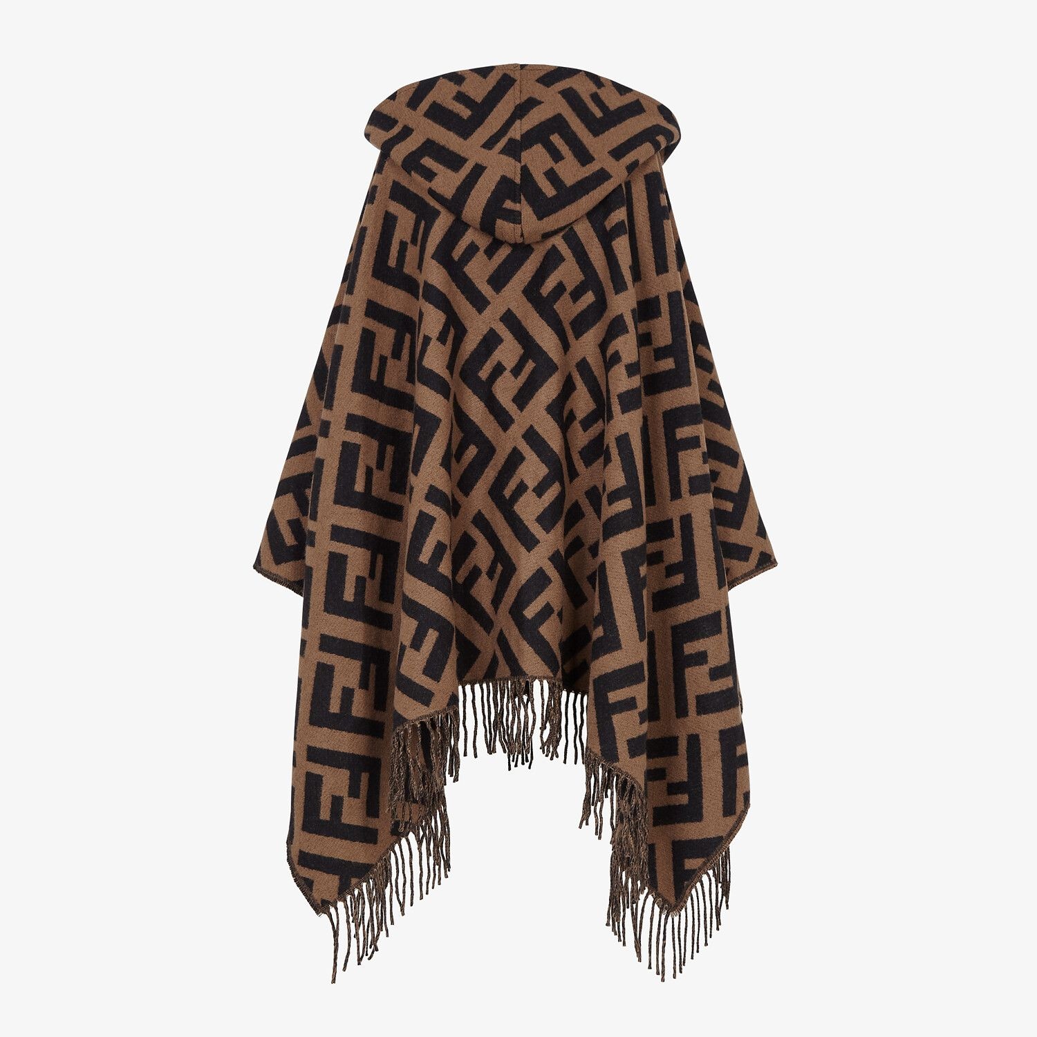 Brown cashmere poncho - 2