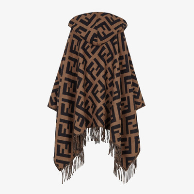FENDI Brown cashmere poncho outlook