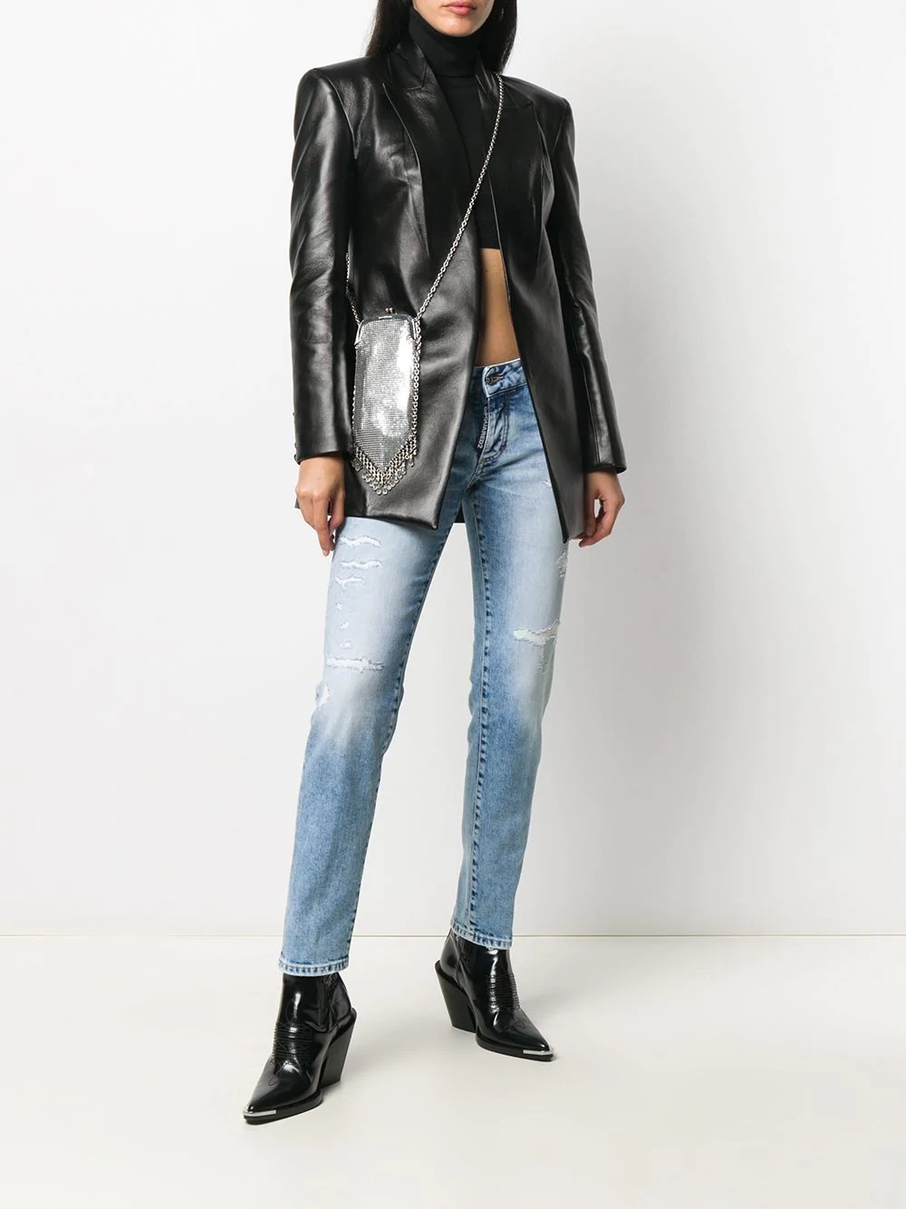 cropped tapered jeans - 2