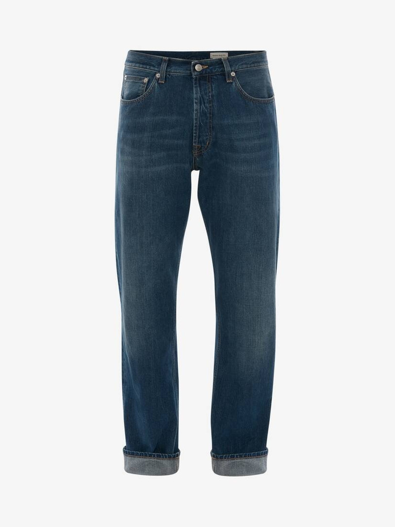 Wide Leg Jeans in Washed Blue 1