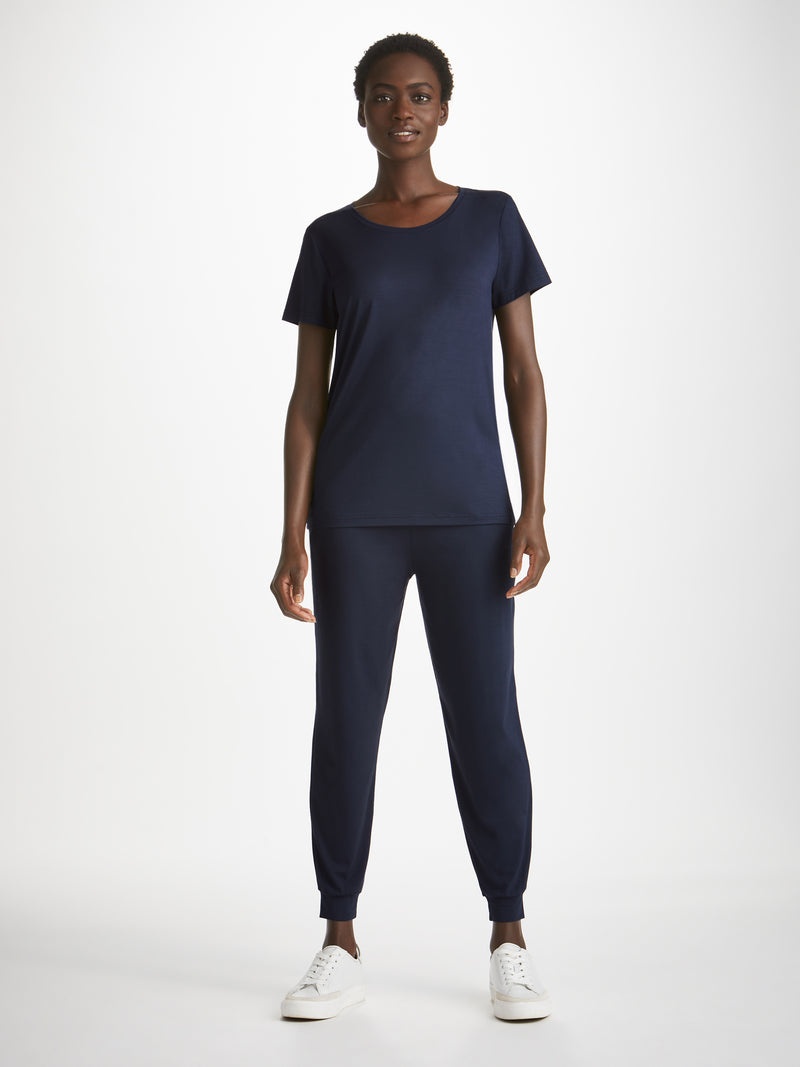 Women's T-Shirt Lara Micro Modal Stretch Navy - 3