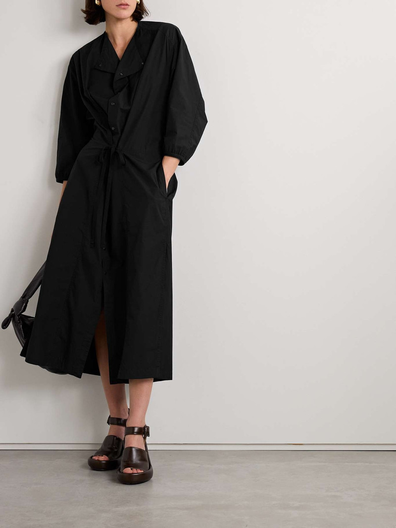 Lemaire Draped cotton-poplin midi dress outlook