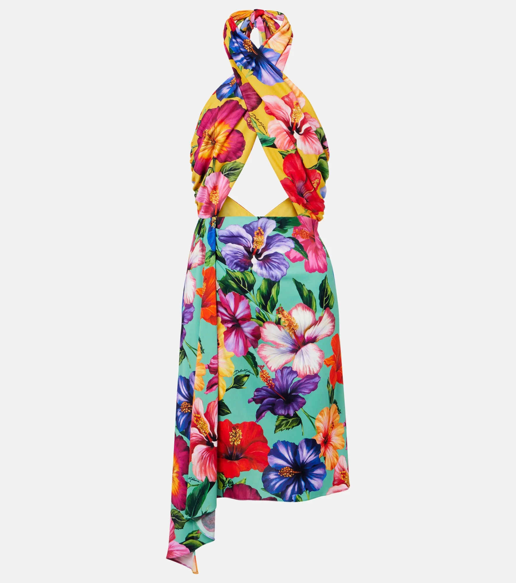 Floral cutout wrap dress - 1