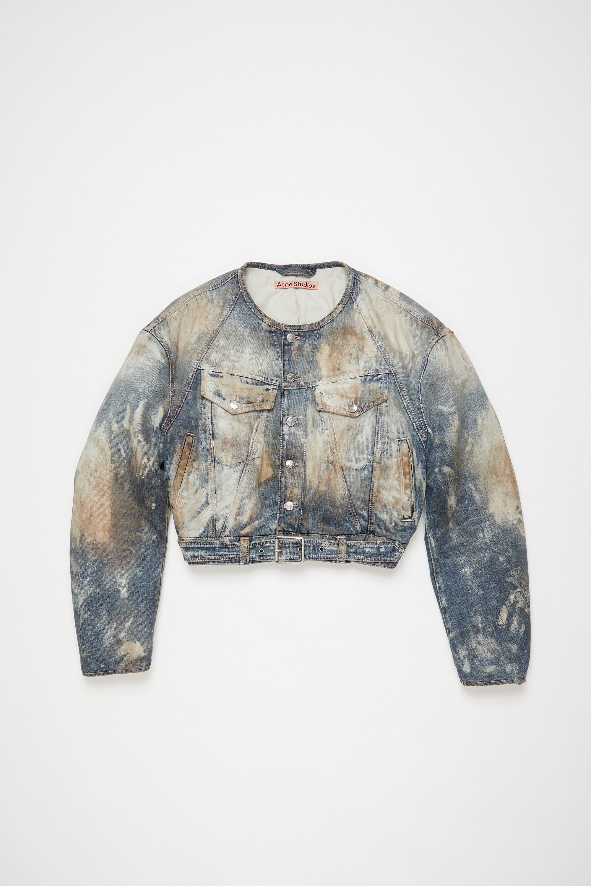 Cropped denim jacket - Mid Blue - 8