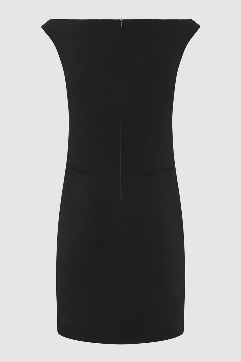 Slim Bateau Mini Dress - Black - 9