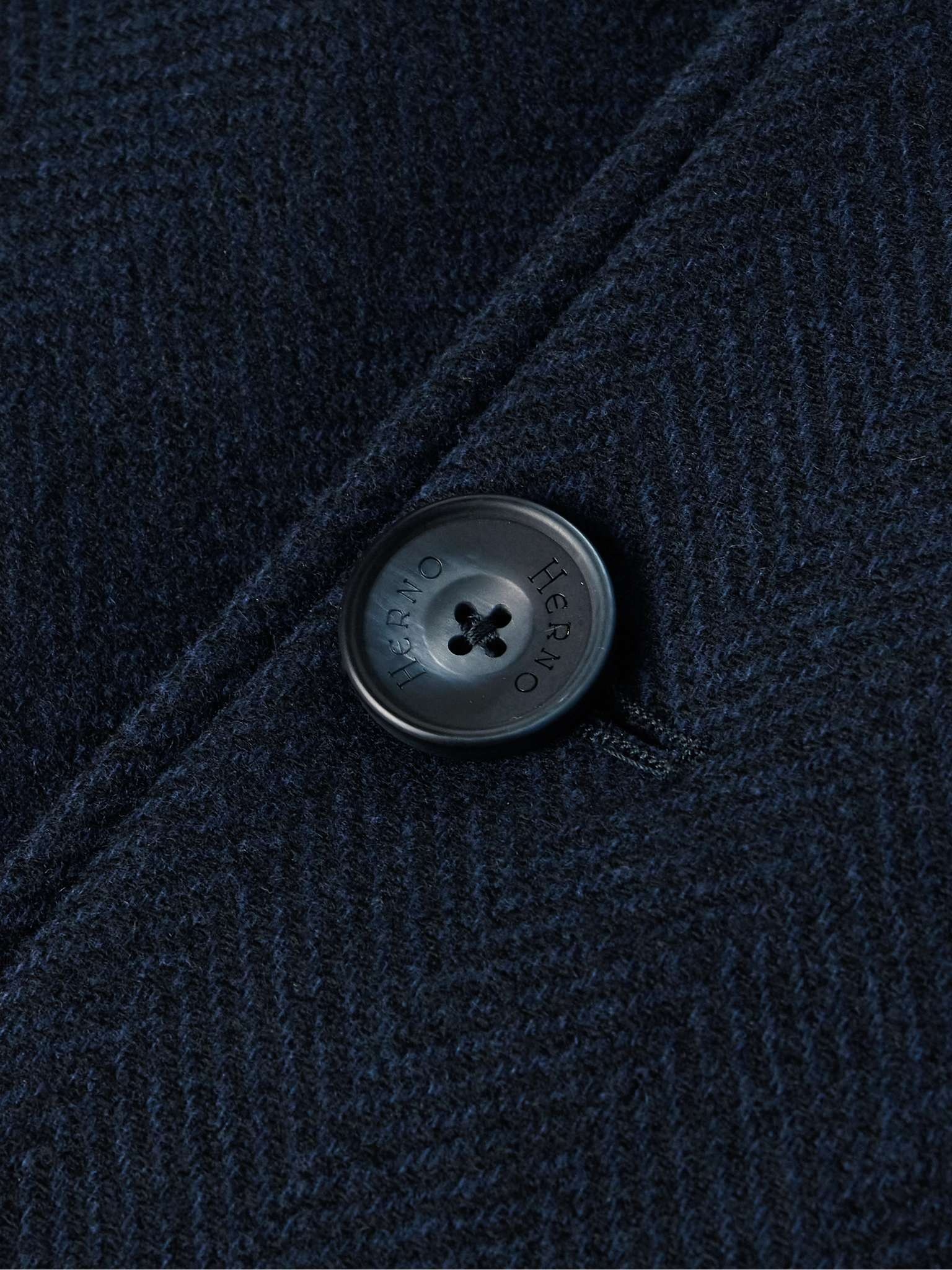 Herringbone Wool and Shell Coat with Detachable Gilet - 3