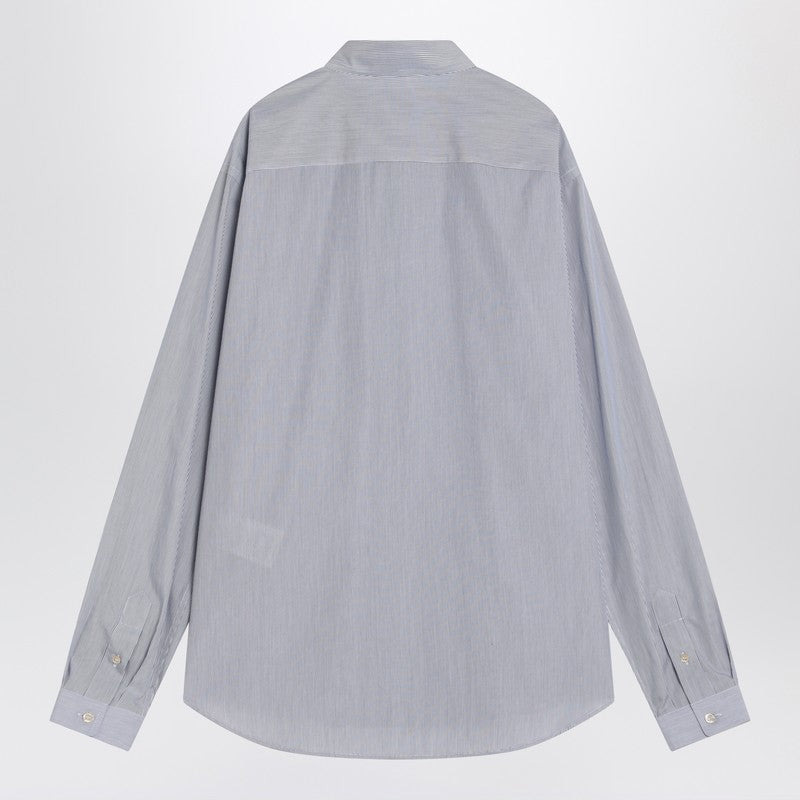 Valentino Light Blue Cotton Shirt With Logo Men - 2