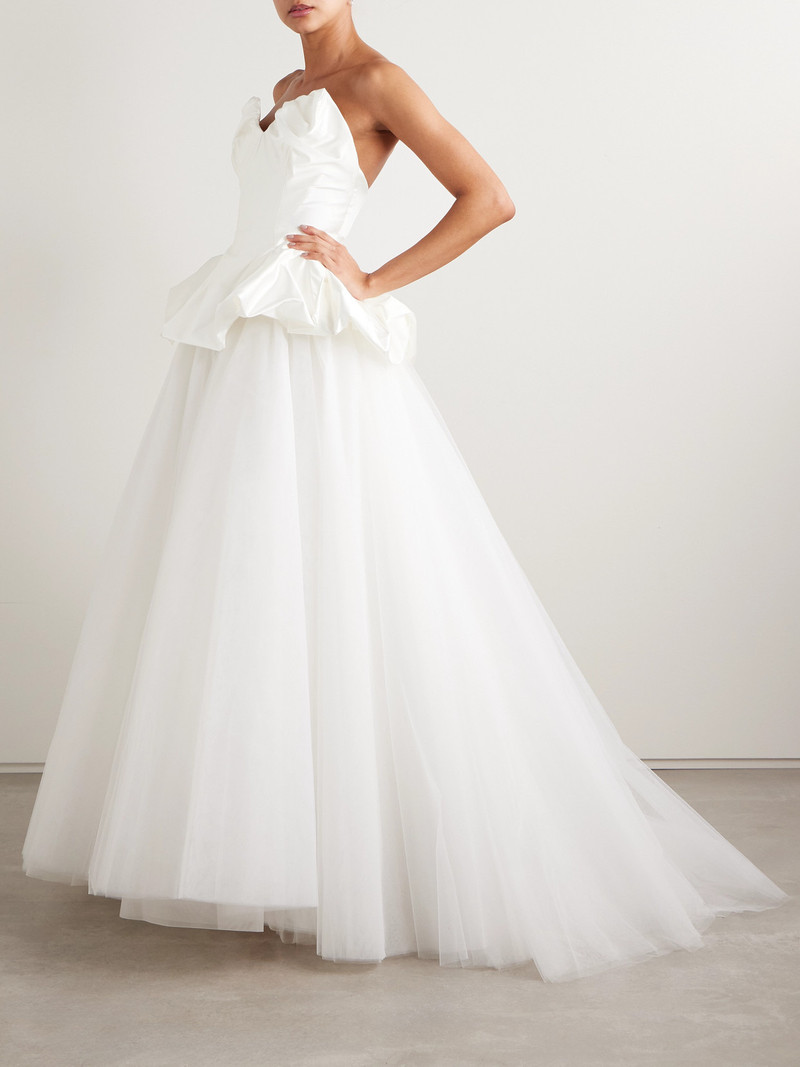 Vivienne Westwood Raven Strapless Gathered Satin Bustier Top outlook